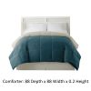 Genoa Queen Size Box Quilted Reversible Comforter The Urban Port, Blue and Gray