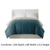 Genoa King Size Box Quilted Reversible Comforter The Urban Port, Blue and Gray