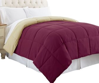 Genoa Queen Size Box Quilted Reversible Comforter The Urban Port, Pink and Beige