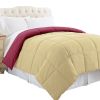 Genoa Queen Size Box Quilted Reversible Comforter The Urban Port, Pink and Beige