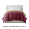 Genoa King Size Box Quilted Reversible Comforter The Urban Port, Pink and Beige