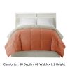Genoa Twin Size Box Quilted Reversible Comforter The Urban Port, Orange and Gray