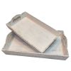 Benzara Distressed Wooden Serving Trays With Handles, Set Of 2, White