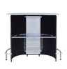 Contemporary Bar Unit with Frosted Glass Top, White And Black