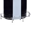 Contemporary Bar Unit with Frosted Glass Top, White And Black