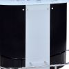 Contemporary Bar Unit with Frosted Glass Top, White And Black