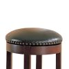 Contemporary 29" Swivel Bar Stool with Upholstered Seat, brown ,Set of 2