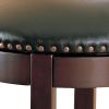 Contemporary 29" Swivel Bar Stool with Upholstered Seat, brown ,Set of 2