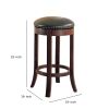Contemporary 29" Swivel Bar Stool with Upholstered Seat, brown ,Set of 2