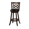 29" Swivel Bar Stool with Upholstered Seat, Black And Brown ,Set of 2
