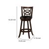 29" Swivel Bar Stool with Upholstered Seat, Black And Brown ,Set of 2