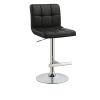 Sophisticated Armless Adjustable Bar Stool, Black ,Set of 2