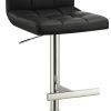 Sophisticated Armless Adjustable Bar Stool, Black ,Set of 2
