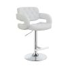 Modern Style Adjustable Height Bar Stool, White