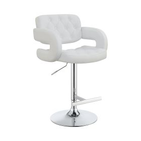Modern Style Adjustable Height Bar Stool, White