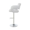 Modern Style Adjustable Height Bar Stool, White