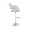 Modern Style Adjustable Height Bar Stool, White