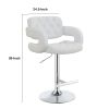 Modern Style Adjustable Height Bar Stool, White