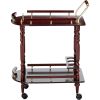 2 Tier Traditional Serving Cart, Brown