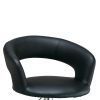 Contemporary Faux Leather Bar Stool, Black