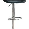 Contemporary Faux Leather Bar Stool, Black