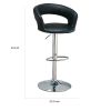 Contemporary Faux Leather Bar Stool, Black