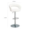 Contemporary Faux Leather Bar Stool, White