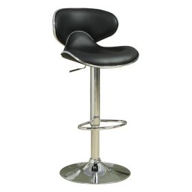 Swivel Adjustable Bar Stool, Black, Set of 2