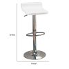 Contemporary Backless Seat Bar Stool, White ,Set of 2