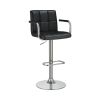 Grid Adjustable Swiveling Bar Stool, Black