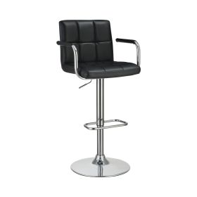 Grid Adjustable Swiveling Bar Stool, Black