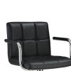 Grid Adjustable Swiveling Bar Stool, Black