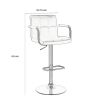 Grid Adjustable Swiveling Bar Stool, Grey