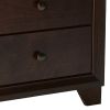 2 Drawer Wooden Nightstand with Faux Marble Top, Cappuccino Brown