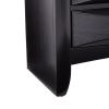 Wooden 2 Drawer Nightstand with tray, Black
