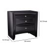 Wooden 2 Drawer Nightstand with tray, Black