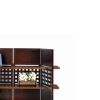 4 Shelf Wooden Bookcase Room Divider with Cutout Design, Brown