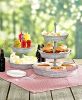 Galvanized Metal 3 Tiered Round Serving Tray, Gray
