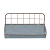 Galvanized Metal Wall Iron Shelves With Wired Back, Set of 2, Gray