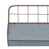 Galvanized Metal Wall Iron Shelves With Wired Back, Set of 2, Gray