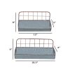 Galvanized Metal Wall Iron Shelves With Wired Back, Set of 2, Gray