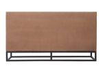 Modern Acacia Wood Dresser or Display Unit With Metal Base, Walnut Brown and Black