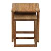 18, 15 Inch Rectangular 2 Piece Mango Wood Nesting Side Table Set with Grain Details, Brown