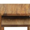 18, 15 Inch Rectangular 2 Piece Mango Wood Nesting Side Table Set with Grain Details, Brown