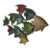 Three Dimensional Hanging Metal Fish Wall Art Decor, Multicolor