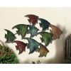 Three Dimensional Hanging Metal Fish Wall Art Decor, Multicolor