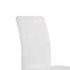 Metal Cantilever Base Leatherette Dining Chair, Set of 2, White and Silver