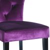 Fabric Side Chair with Button Tufted Back and Padded Seat, Set of 2, Purple