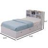 Contemporary Style Wooden Frame Twin Size Chest Bed with 3 Drawers, White