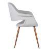 18 Inch Modern Dining Chair, Angled Tapered Legs, Gray and Brown